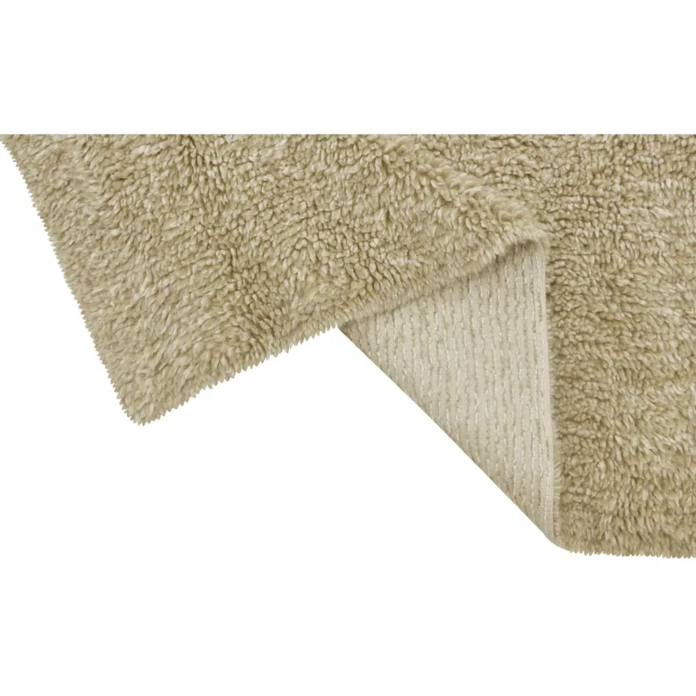 Tundra Wool Shag Washable Rug - Beige