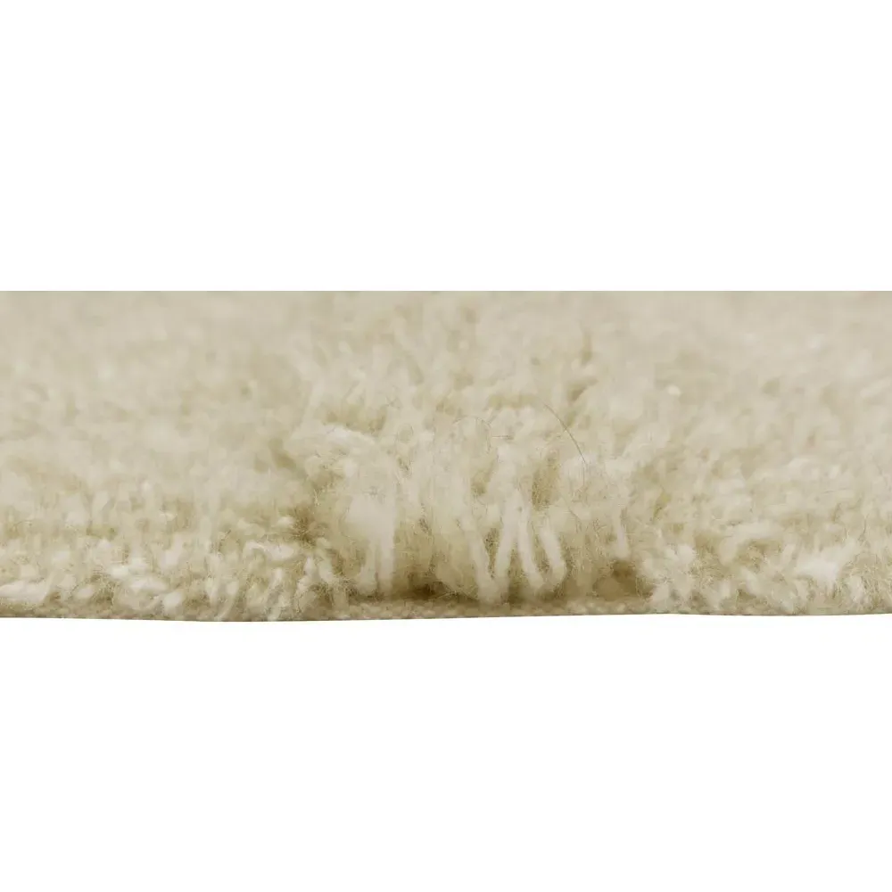 Tundra Wool Shag Washable Rug - Beige