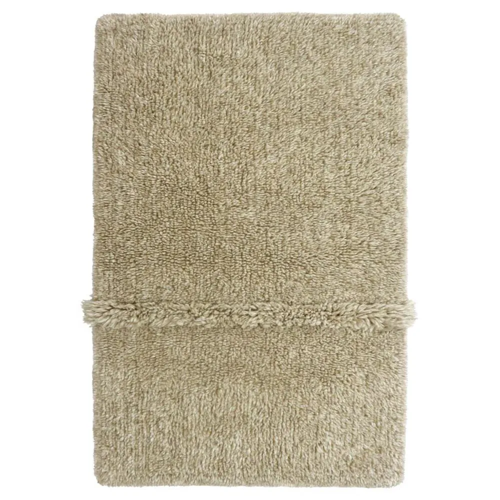 Tundra Wool Shag Washable Rug - Beige image