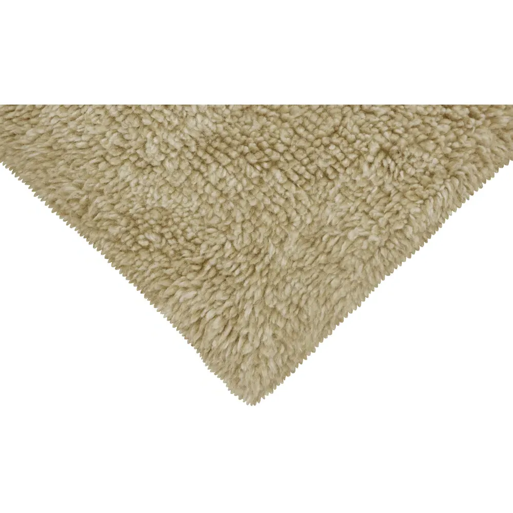 Tundra Wool Shag Washable Rug - Beige