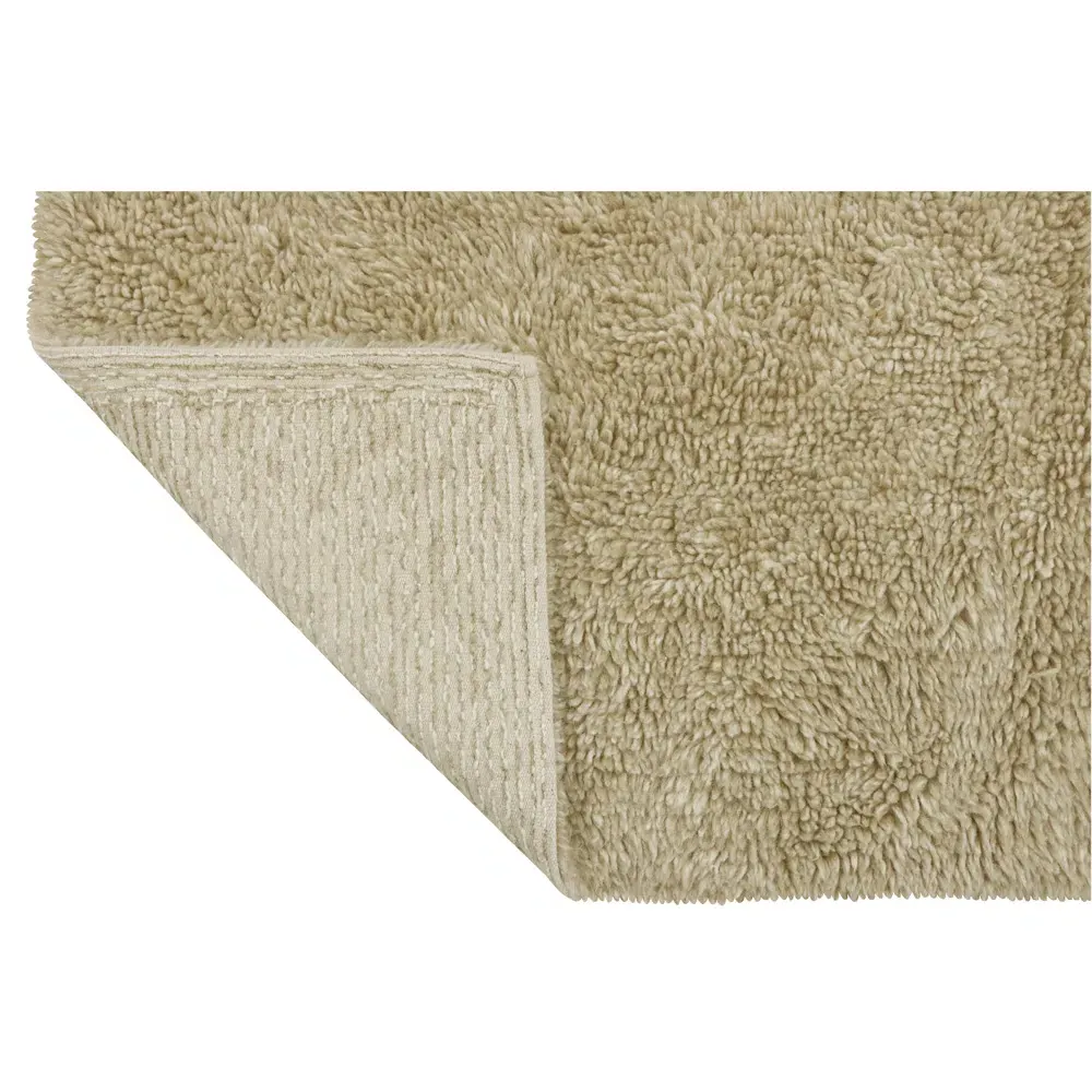 Tundra Wool Shag Washable Rug - Beige