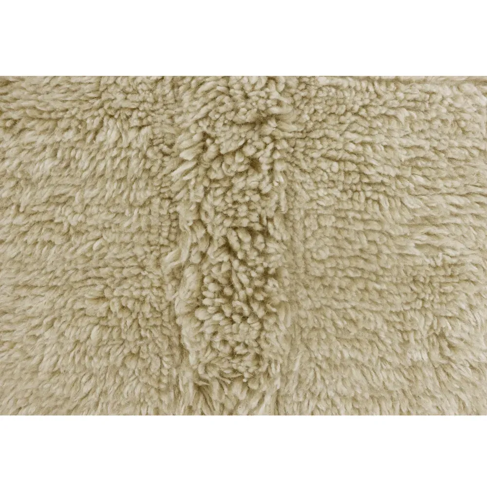 Tundra Wool Shag Washable Rug - Beige