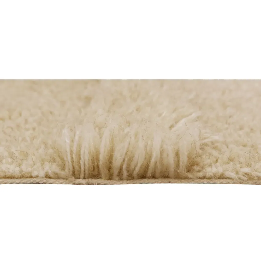 Tundra Wool Shag Washable Rug - Beige