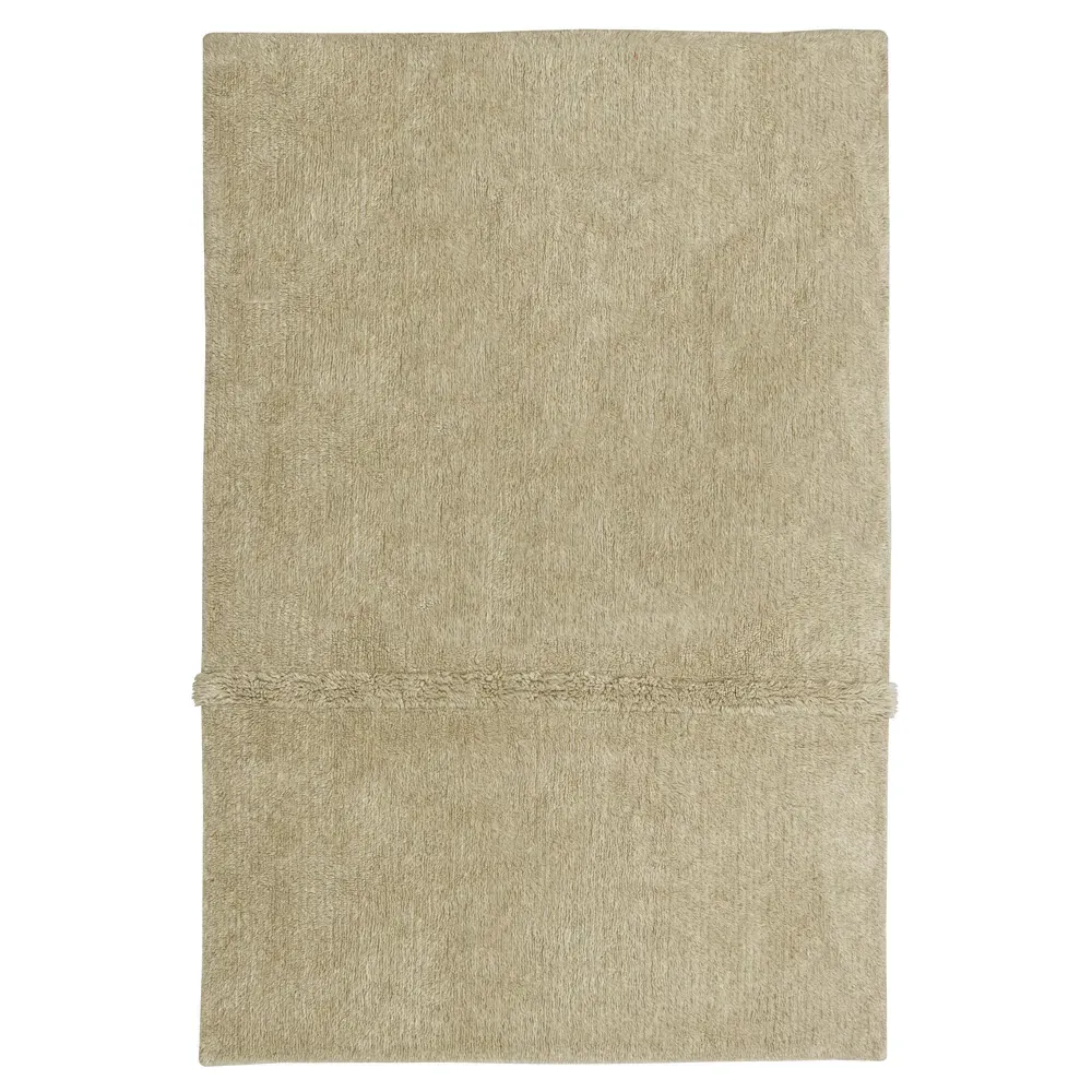 Tundra Wool Shag Washable Rug - Beige
