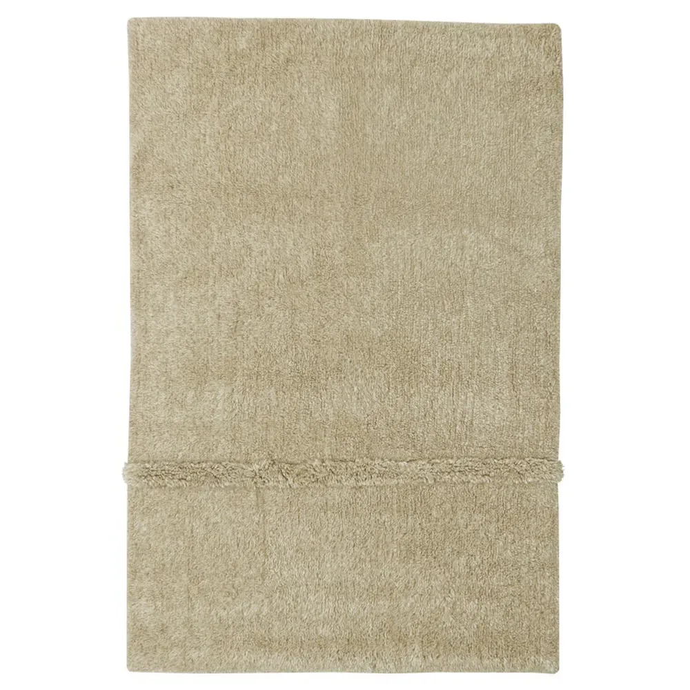 Tundra Wool Shag Washable Rug - Beige