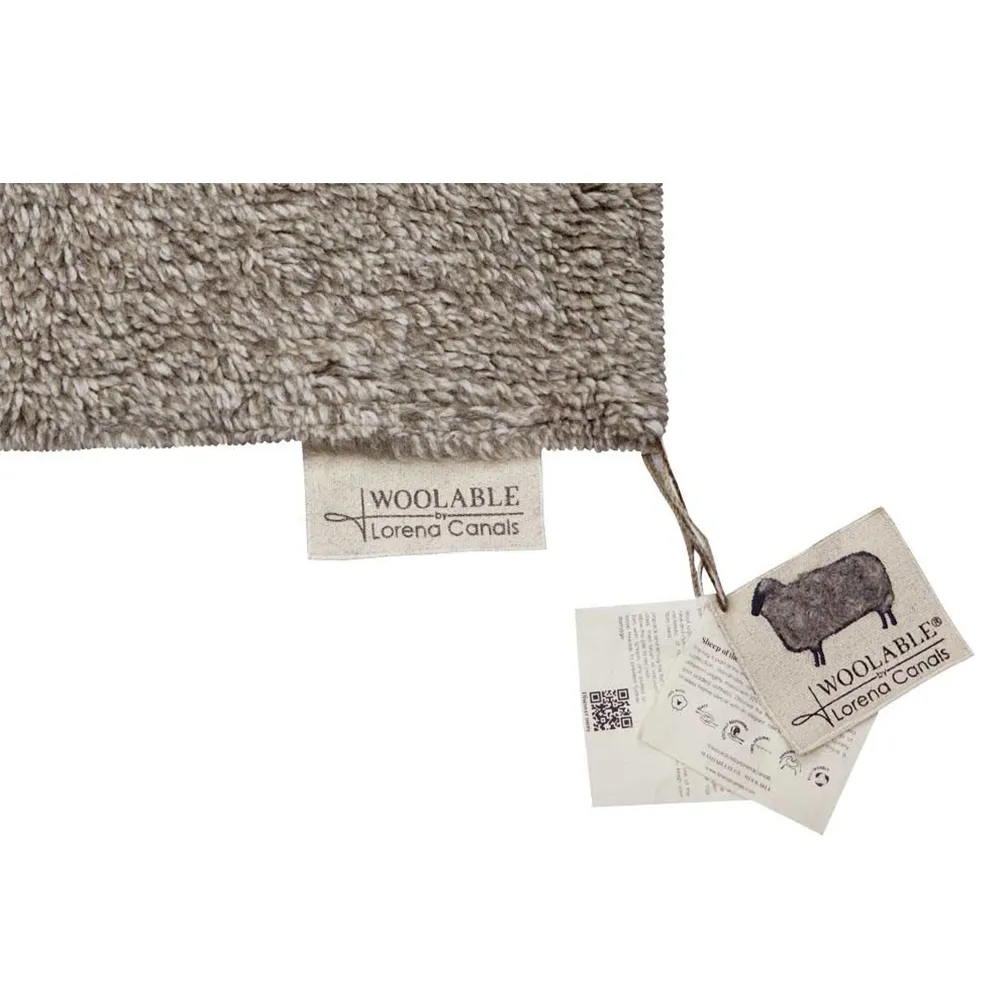 Tundra Wool Shag Washable Rug - Grey