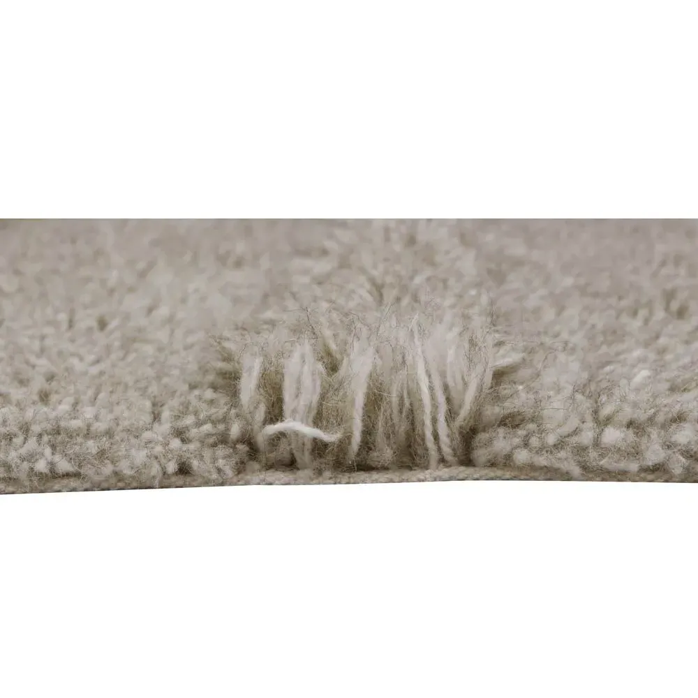 Tundra Wool Shag Washable Rug - Grey