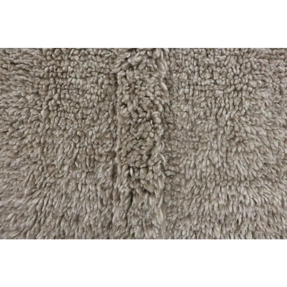 Tundra Wool Shag Washable Rug - Grey