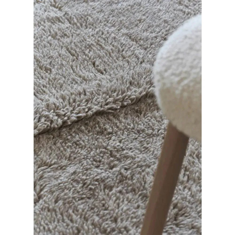 Tundra Wool Shag Washable Rug - Grey