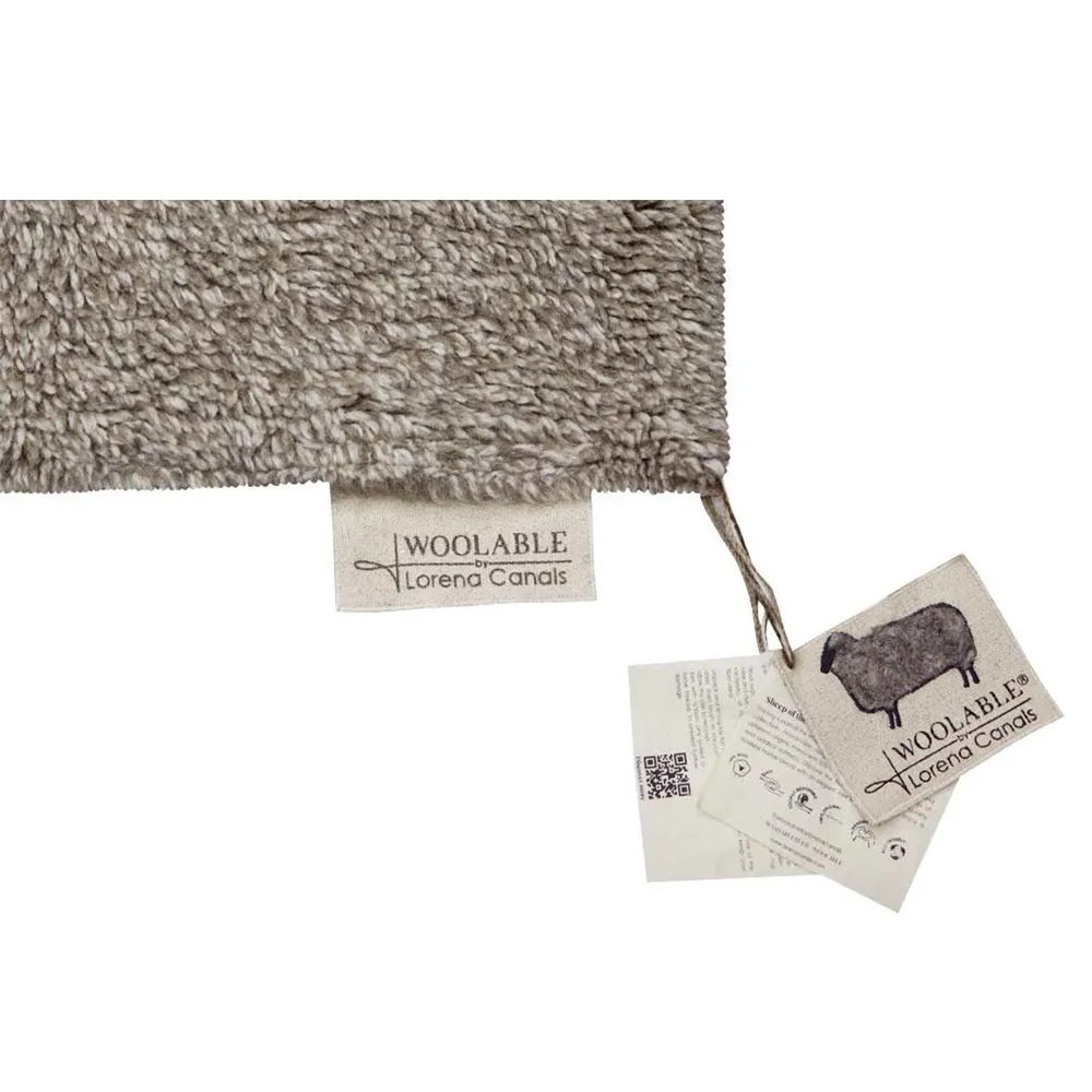 Tundra Wool Shag Washable Rug - Grey