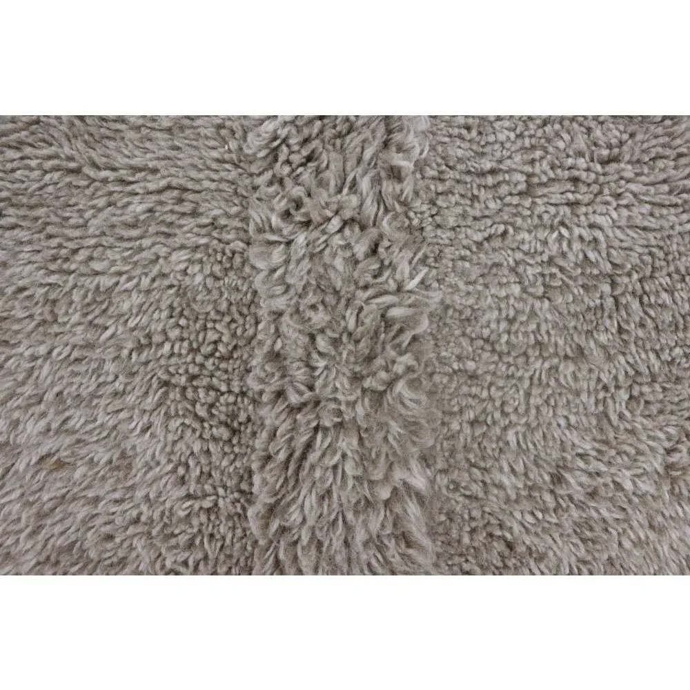 Tundra Wool Shag Washable Rug - Grey