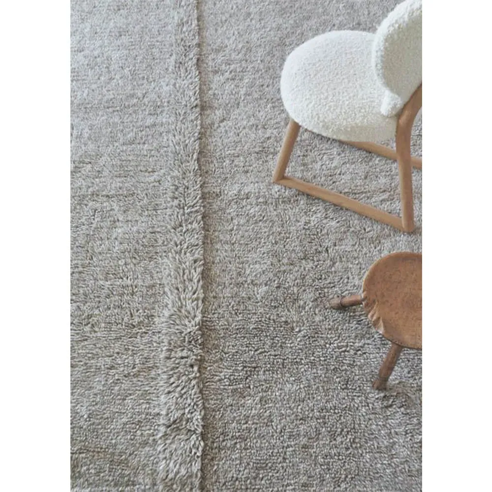 Tundra Wool Shag Washable Rug - Grey