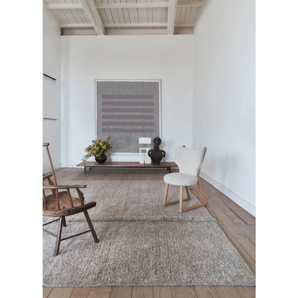 Tundra Wool Shag Washable Rug - Grey