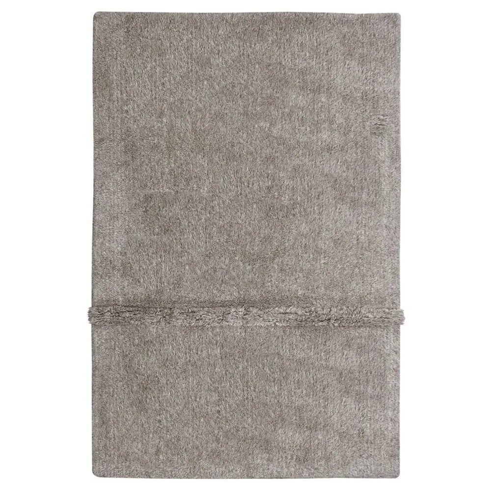 Tundra Wool Shag Washable Rug - Grey