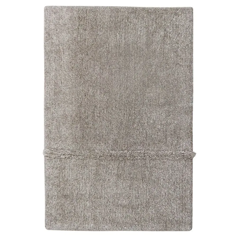 Tundra Wool Shag Washable Rug - Grey