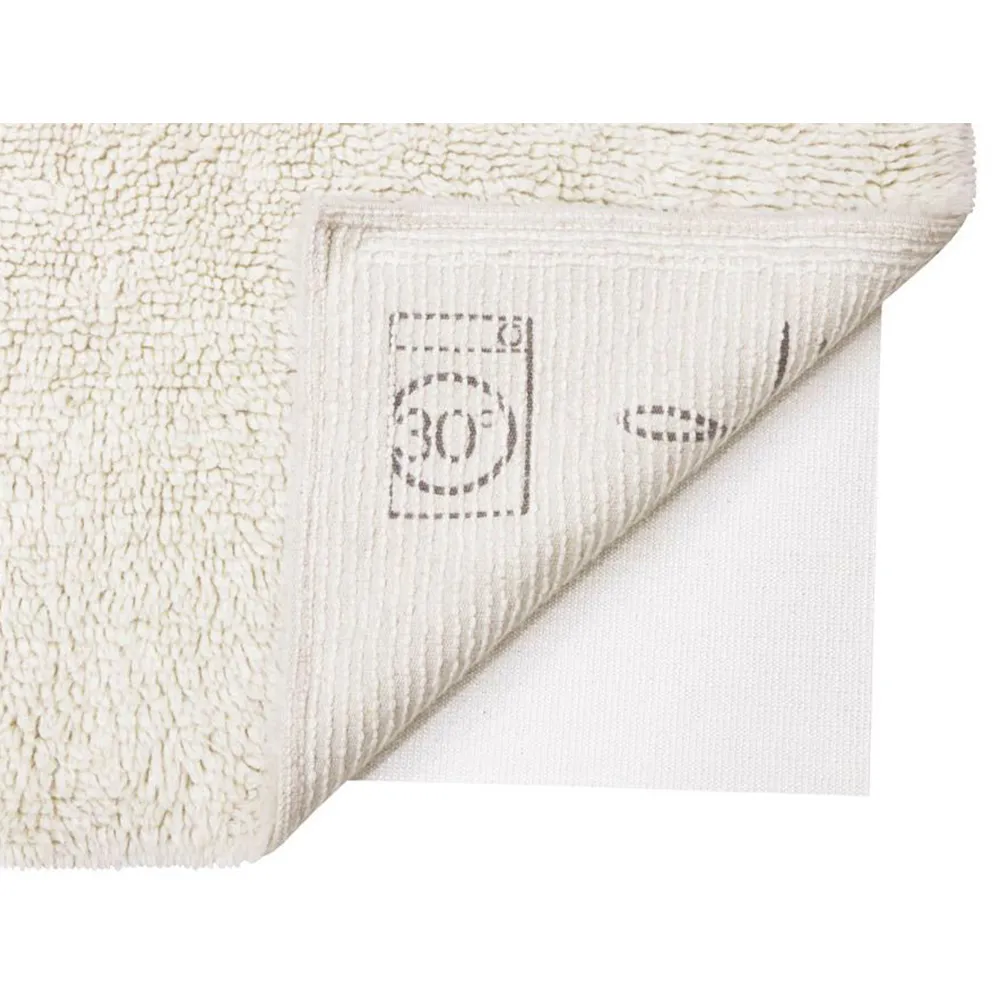 Tundra Wool Shag Washable Rug - White