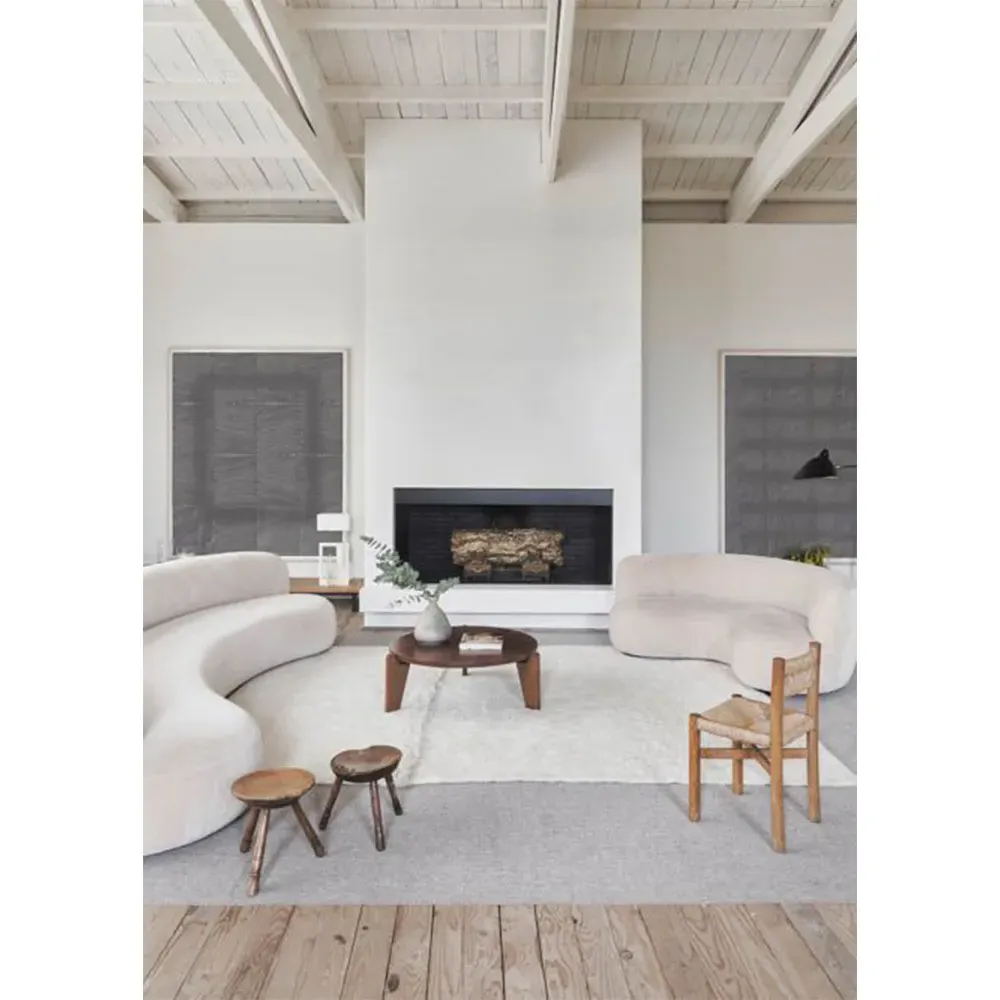 Tundra Wool Shag Washable Rug - White