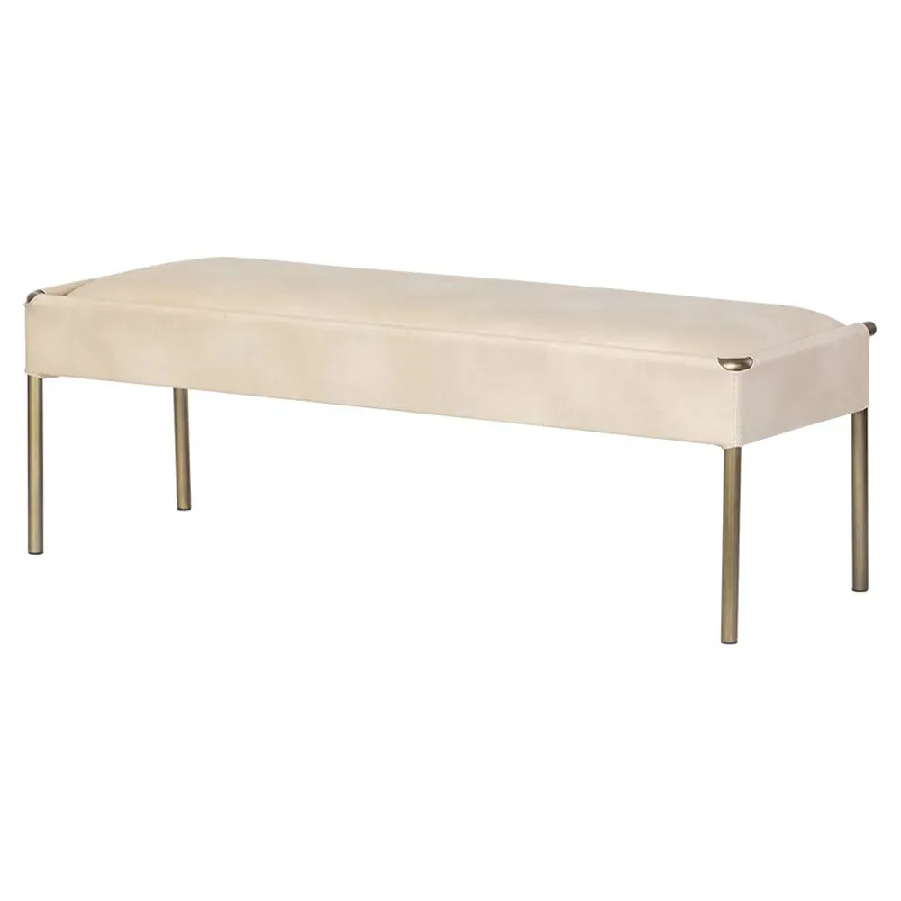 Turner Bedroom Bench - Beige, Faux Leather