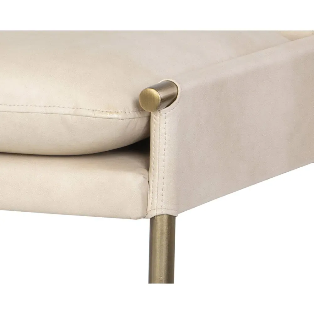 Turner Bedroom Bench - Beige, Faux Leather