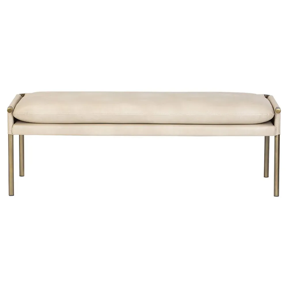 Turner Bedroom Bench - Beige, Faux Leather