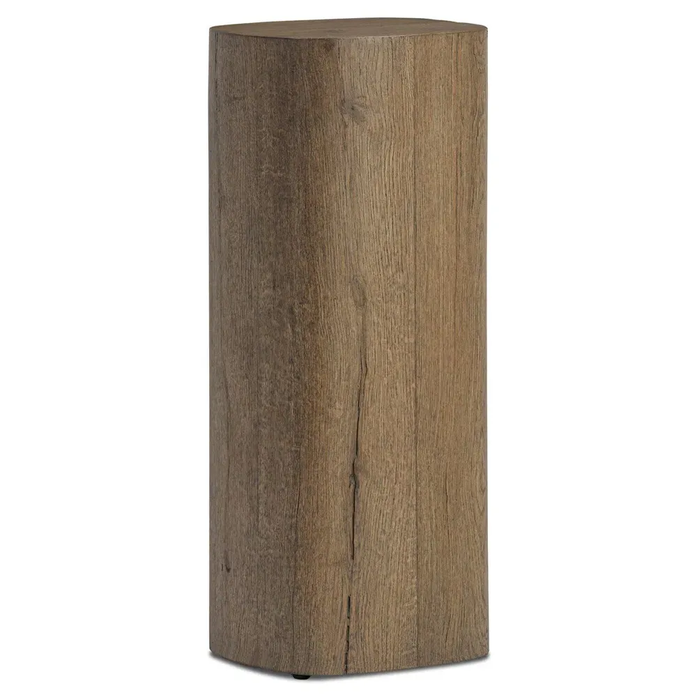 Tyla Pedestal Accent Table - Brown, Oak