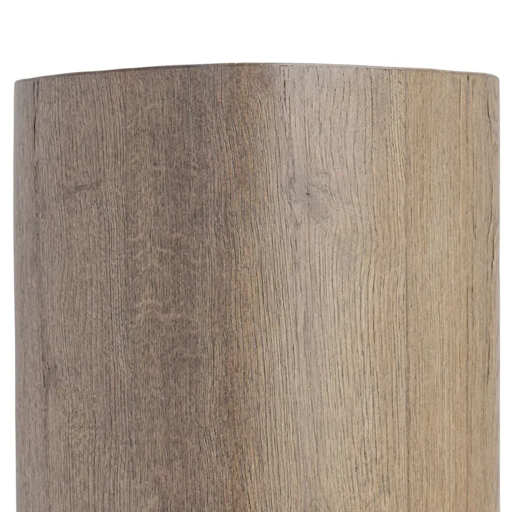 Tyla Pedestal Accent Table - Brown, Oak