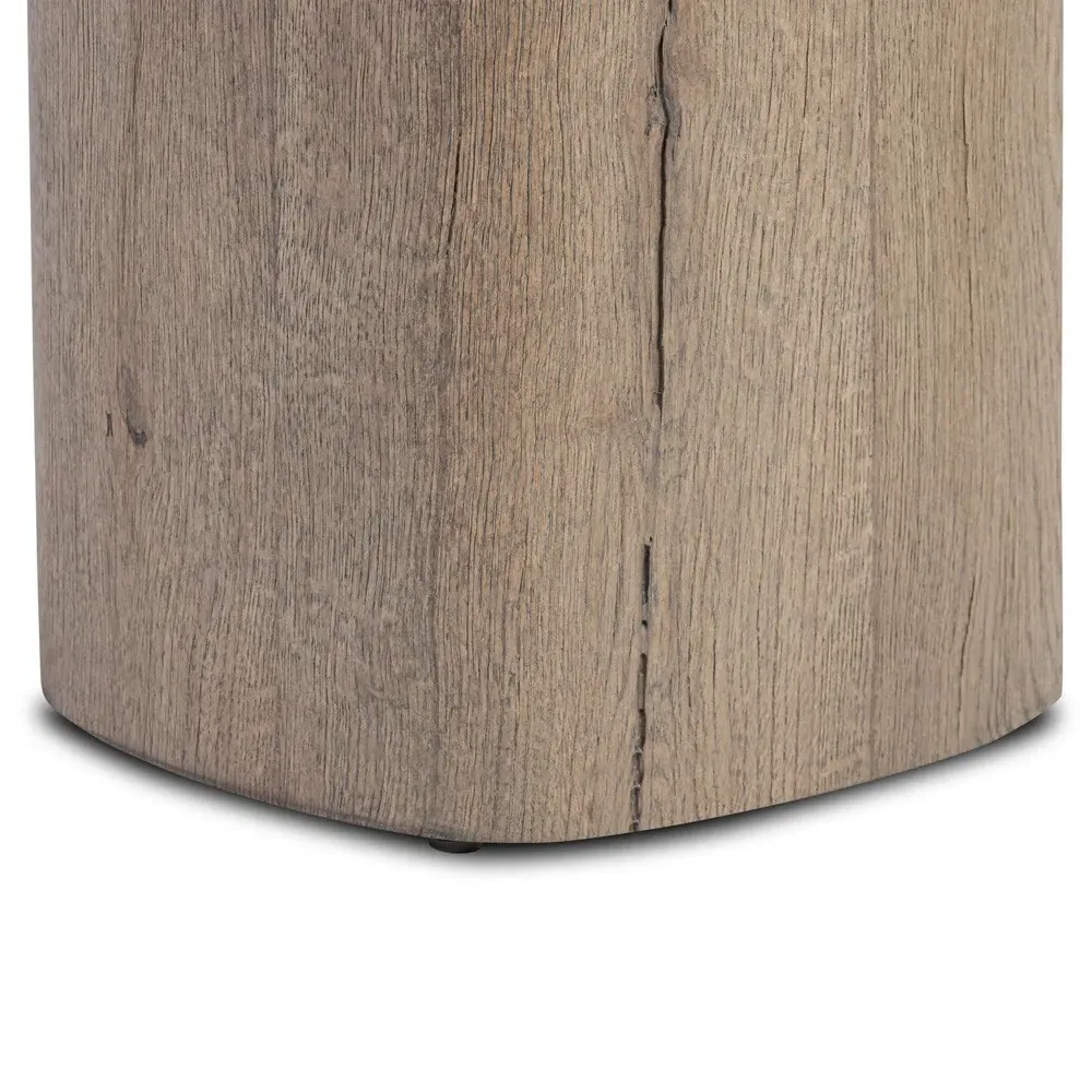Tyla Pedestal Accent Table - Brown, Oak