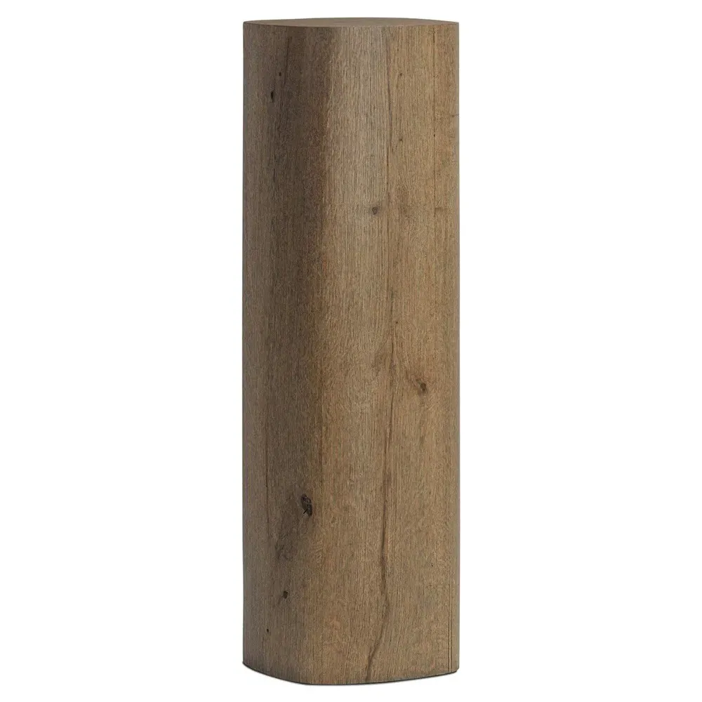 Tyla Pedestal Accent Table - Brown, Oak