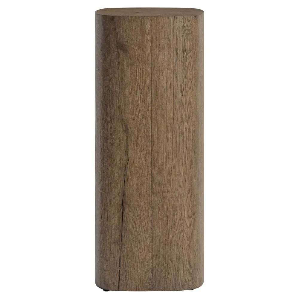 Tyla Pedestal Accent Table - Brown, Oak image