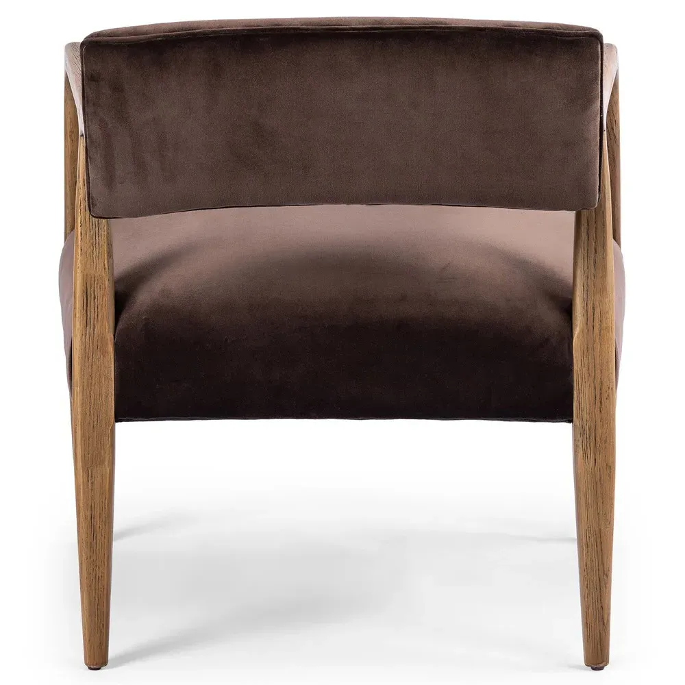 Tyler Arm Chair - Cocoa, Velvet