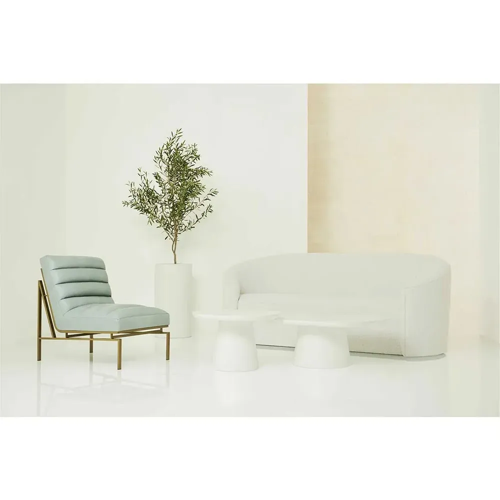 Tyler Oval Nesting Coffee Table Set - White, Plaster