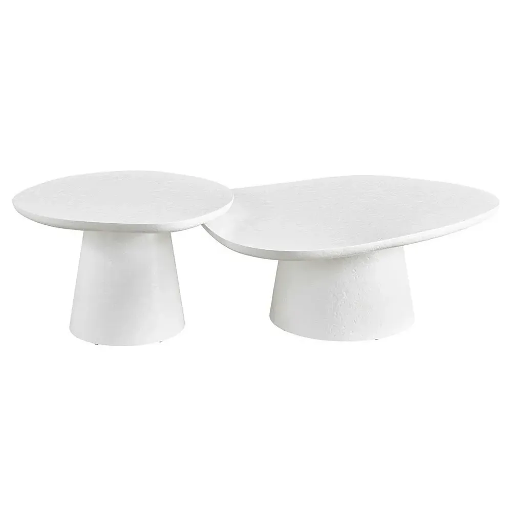 Tyler Oval Nesting Coffee Table Set - White, Plaster