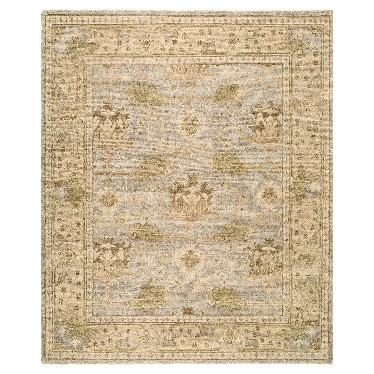Tyra Floral Patterned Hand Knotted Rug 8'x10' - Beige, Wool