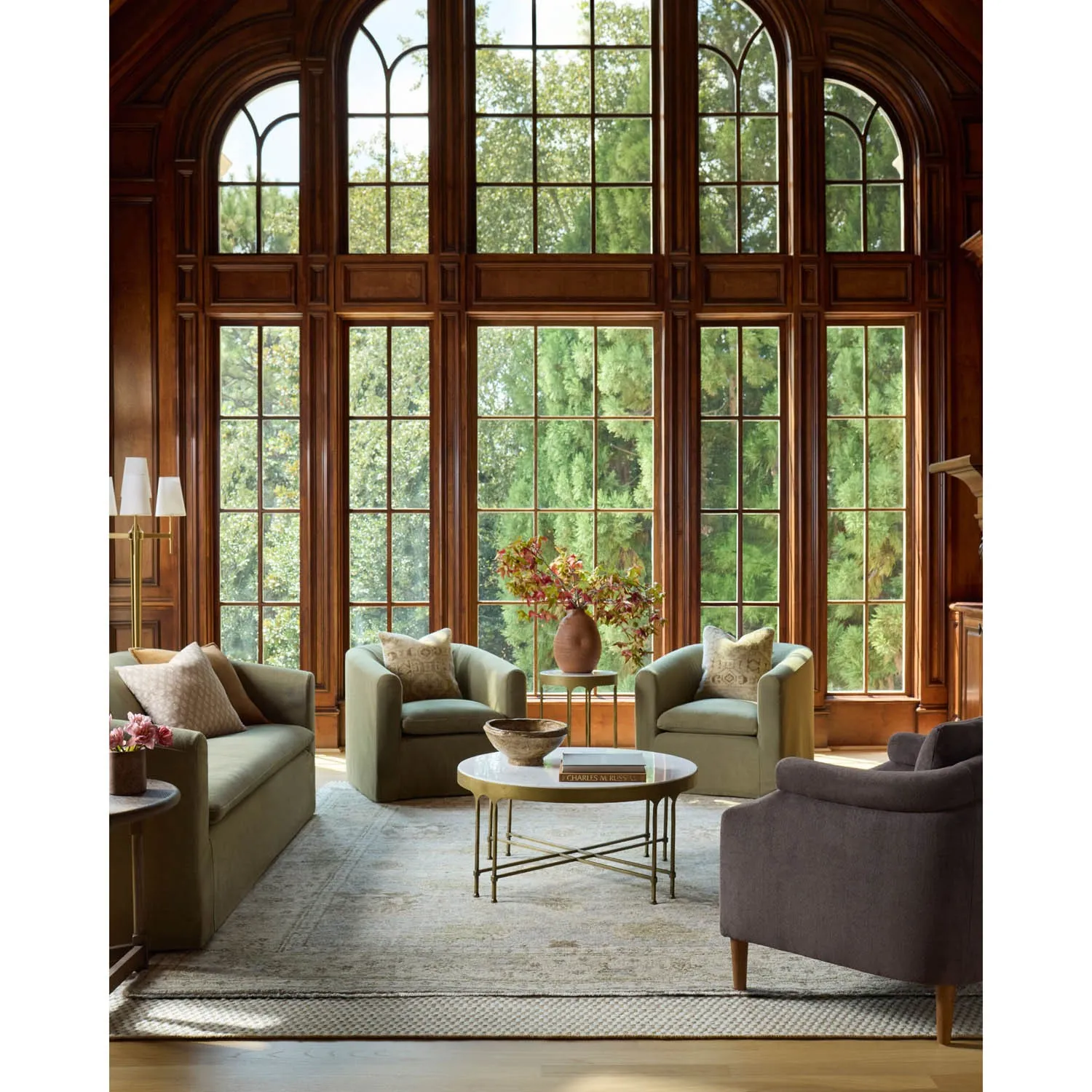 Tyra Floral Patterned Hand Knotted Rug 9'x12' - Beige, Wool