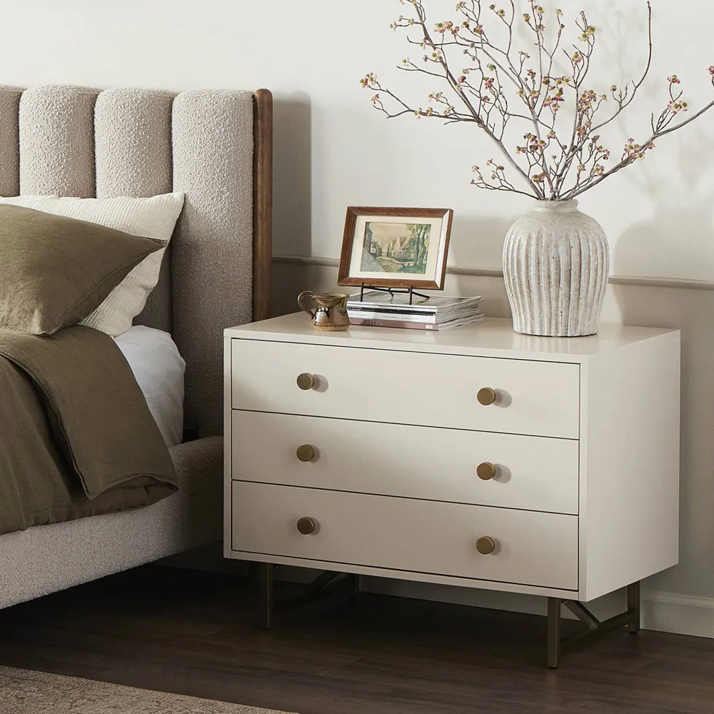 Tyra Nightstand - Cream, Engineered Hardwood