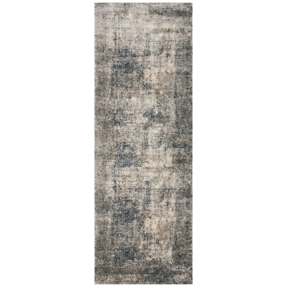 Ulandra Abstract Patterned Rug - Blue, Polypropylene
