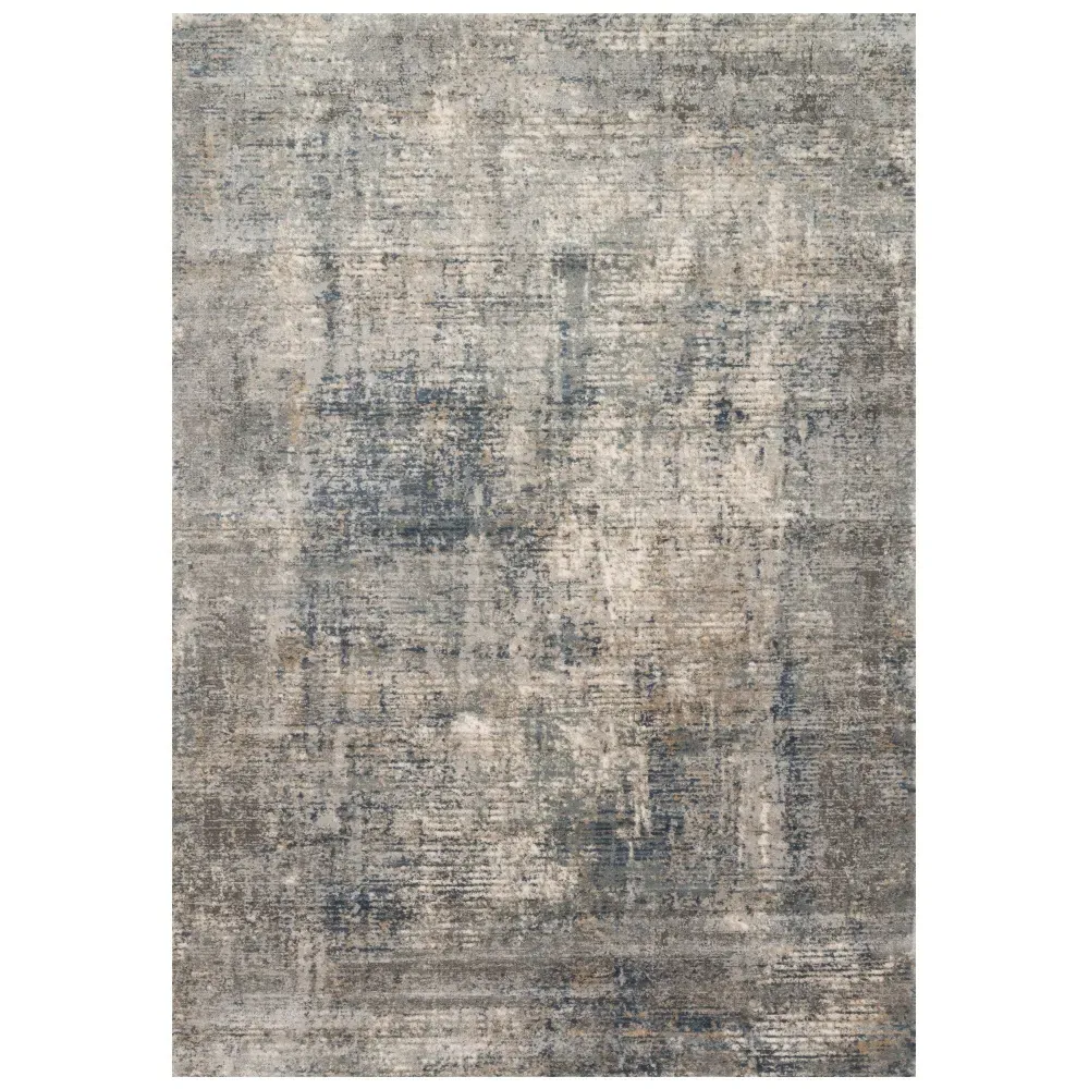 Ulandra Abstract Patterned Rug Sample - Blue, Polypropylene