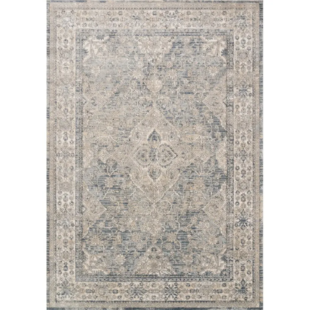 Ulandra Floral Patterned Rug - Beige, Polypropylene