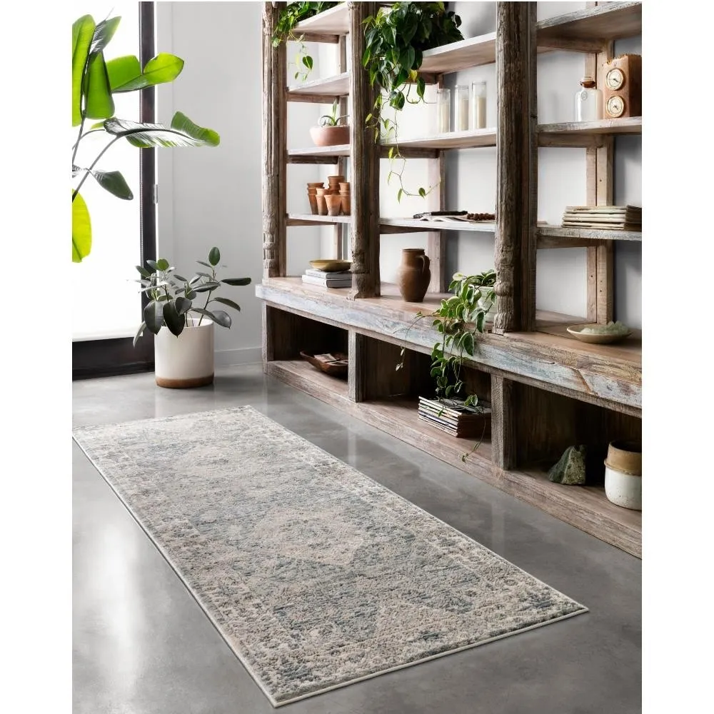 Ulandra Floral Patterned Rug - Beige, Polypropylene