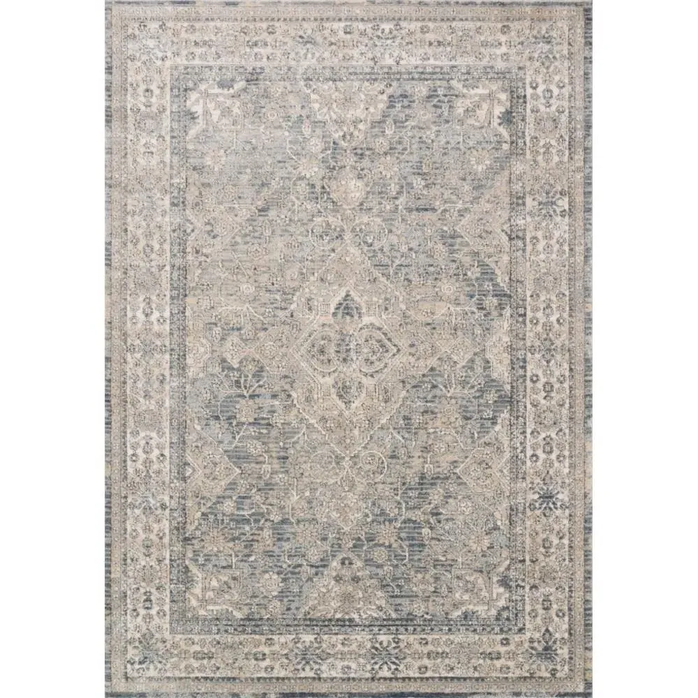 Ulandra Floral Patterned Rug - Beige, Polypropylene