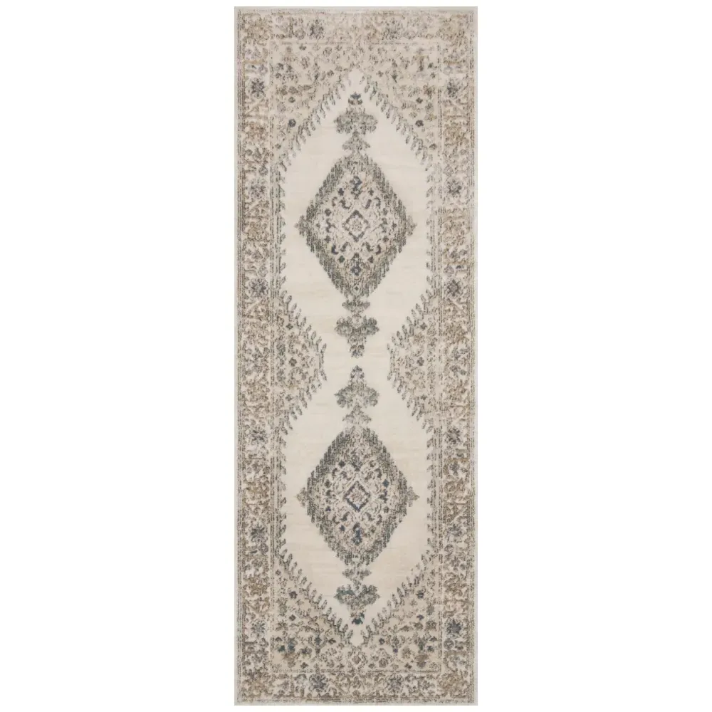 Ulandra Floral Patterned Rug - Brown, Polypropylene