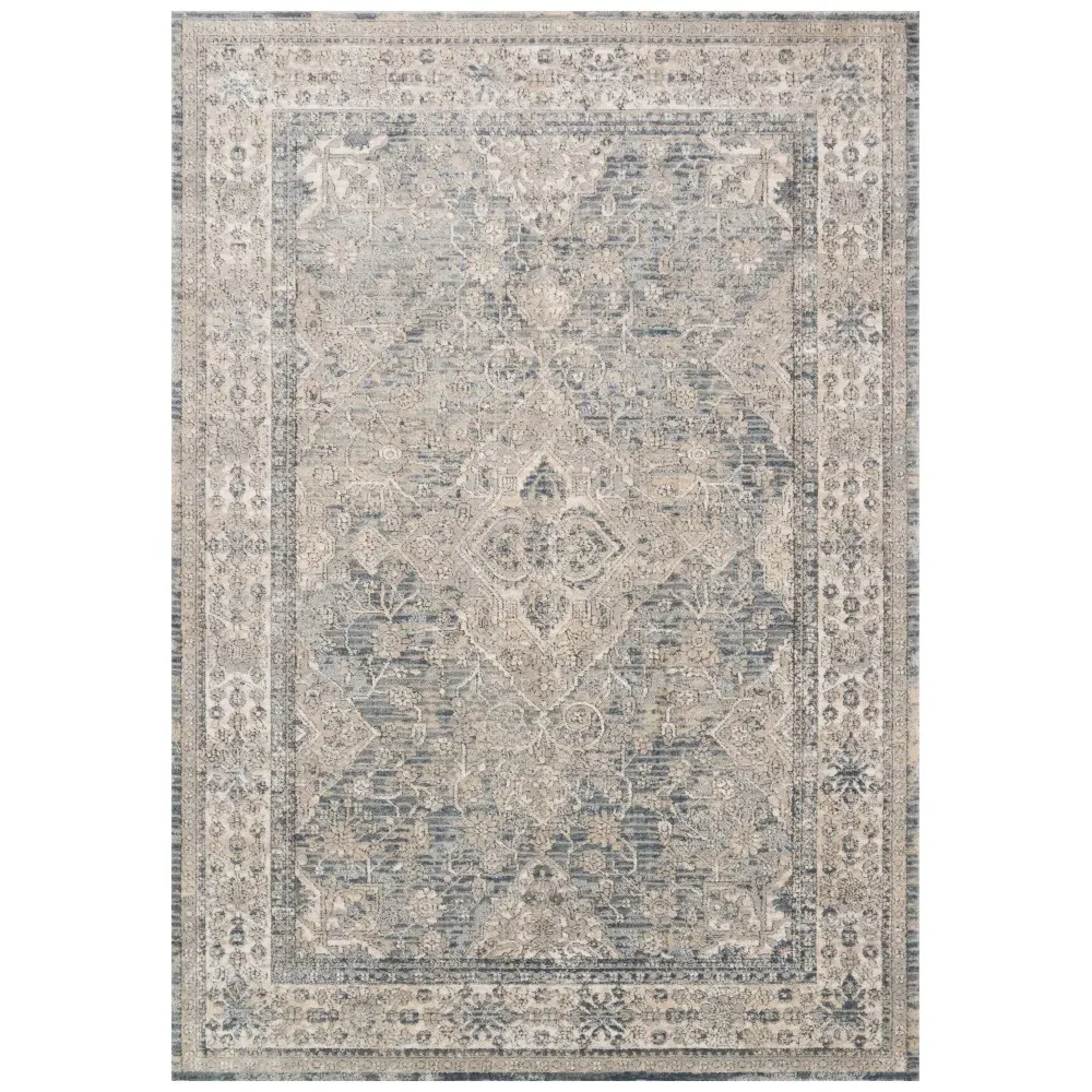 Ulandra Floral Patterned Rug Sample - Beige, Polypropylene image
