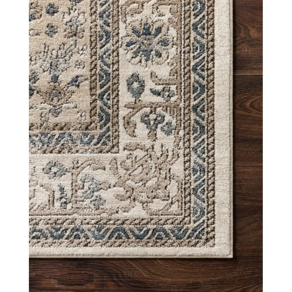 Ulandra Floral Patterned Rug Sample - Brown, Polypropylene