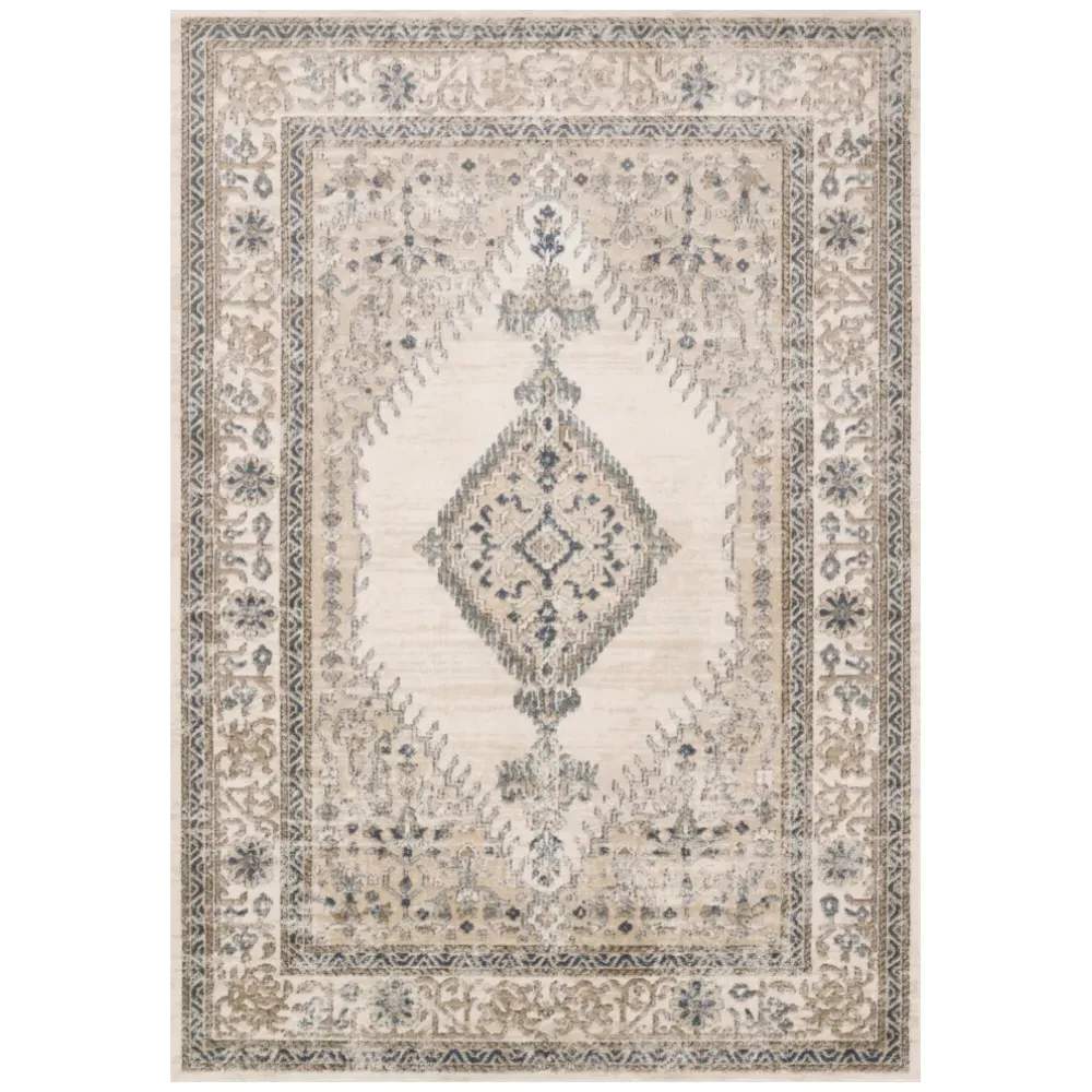Ulandra Floral Patterned Rug Sample - Brown, Polypropylene image