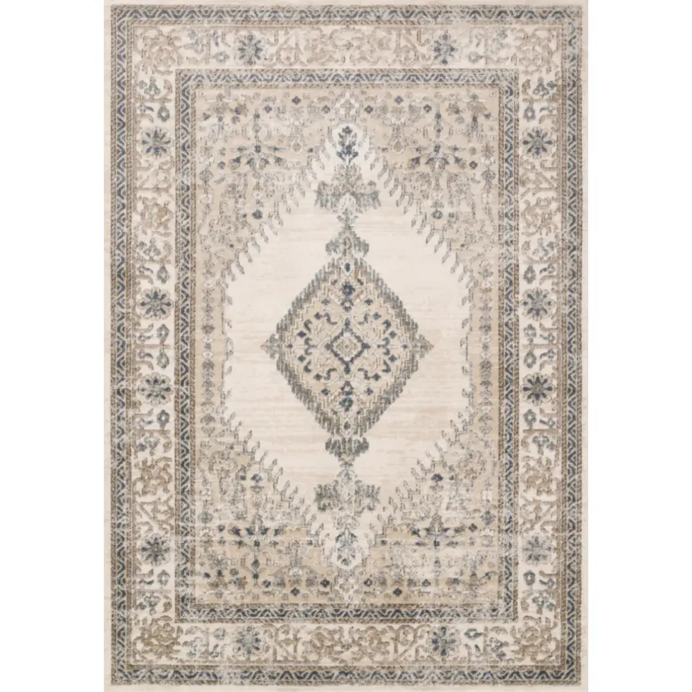 Ulandra Floral Patterned Runner Rug - Brown, Polypropylene