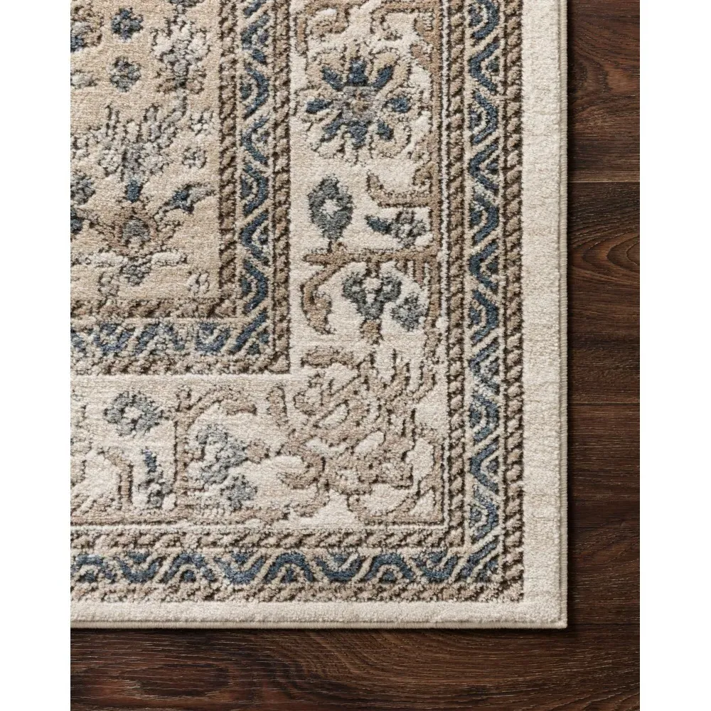 Ulandra Floral Patterned Runner Rug - Brown, Polypropylene