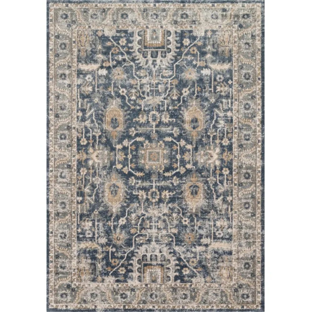 Ulandra Patterned Rug - Blue, Polypropylene