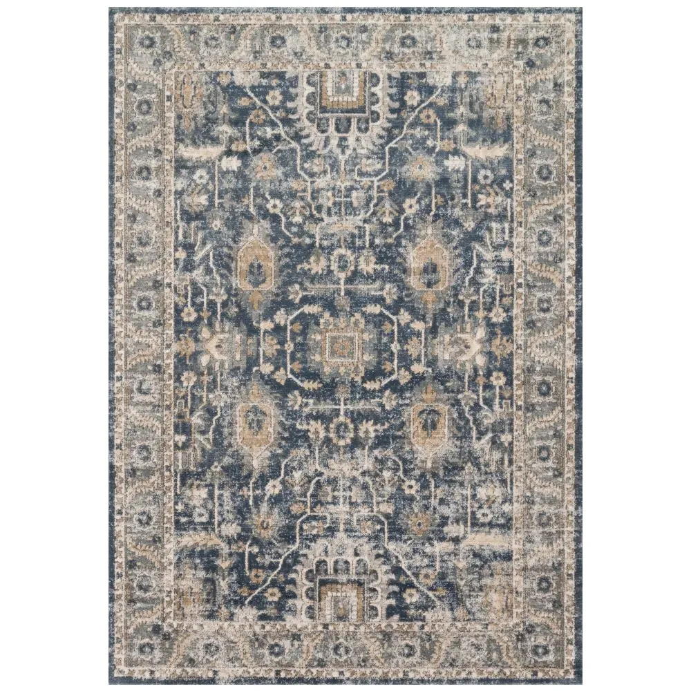 Ulandra Patterned Rug - Blue, Polypropylene