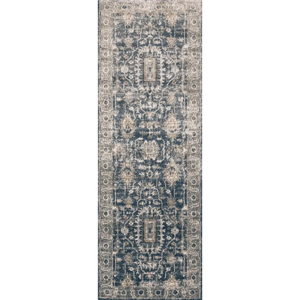 Ulandra Patterned Rug - Blue, Polypropylene