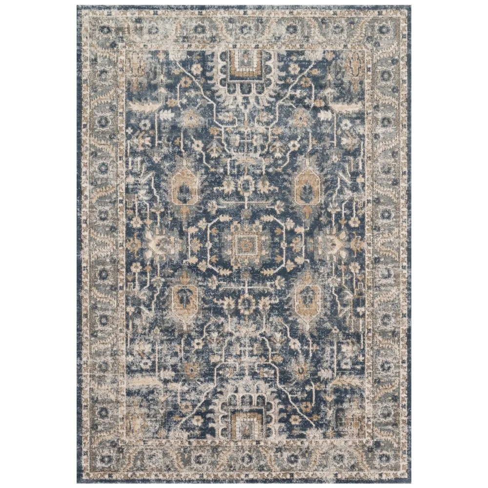 Ulandra Patterned Rug - Blue, Polypropylene